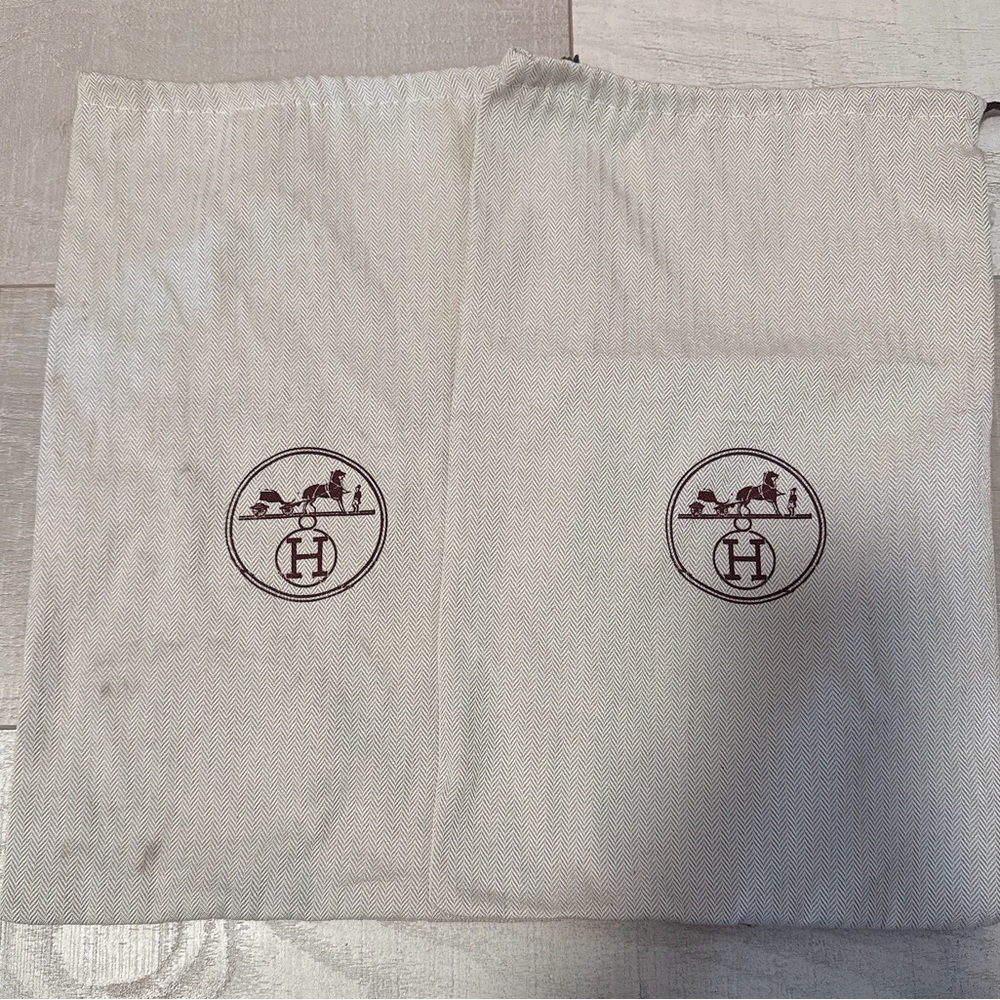 Hermes Beige Dust Bags with Brown Logo